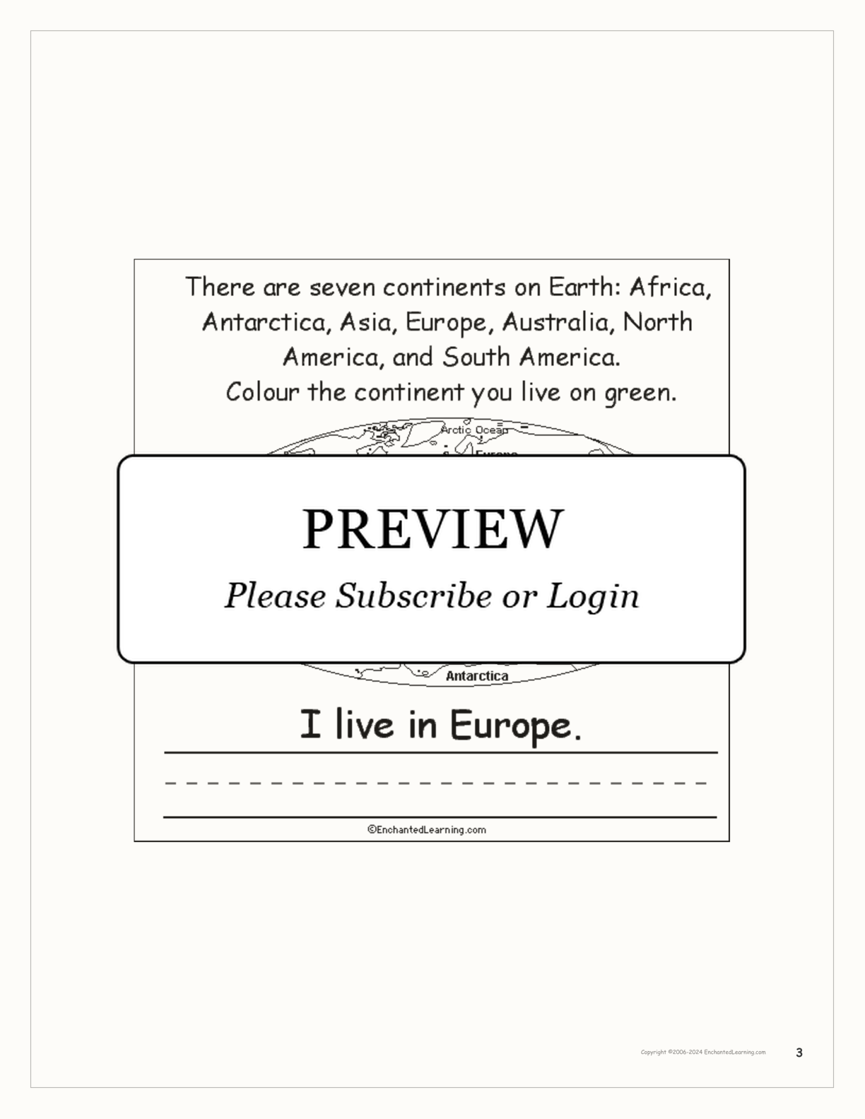 Where I Live: Europe interactive worksheet page 3