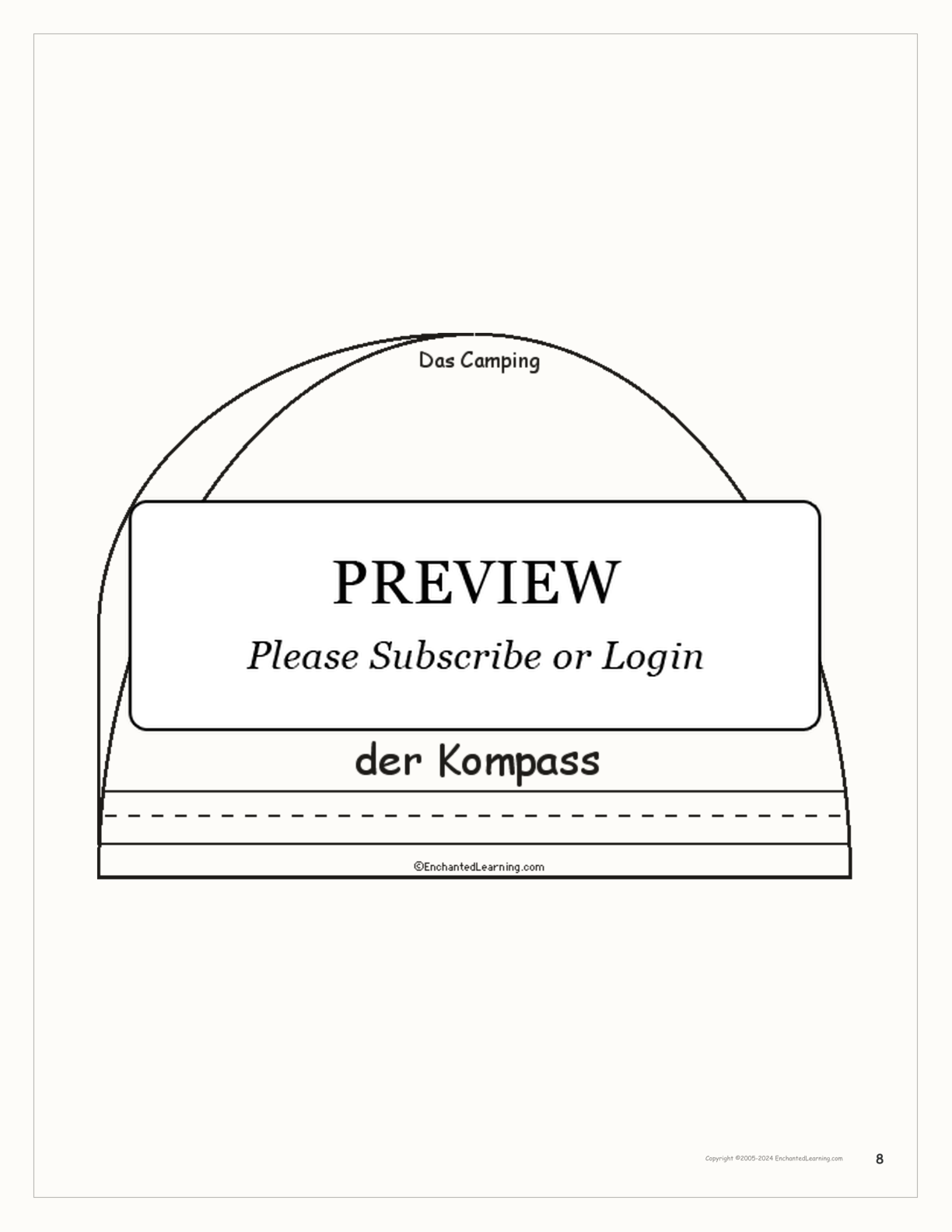 Das Camping - German Printable Book interactive worksheet page 8