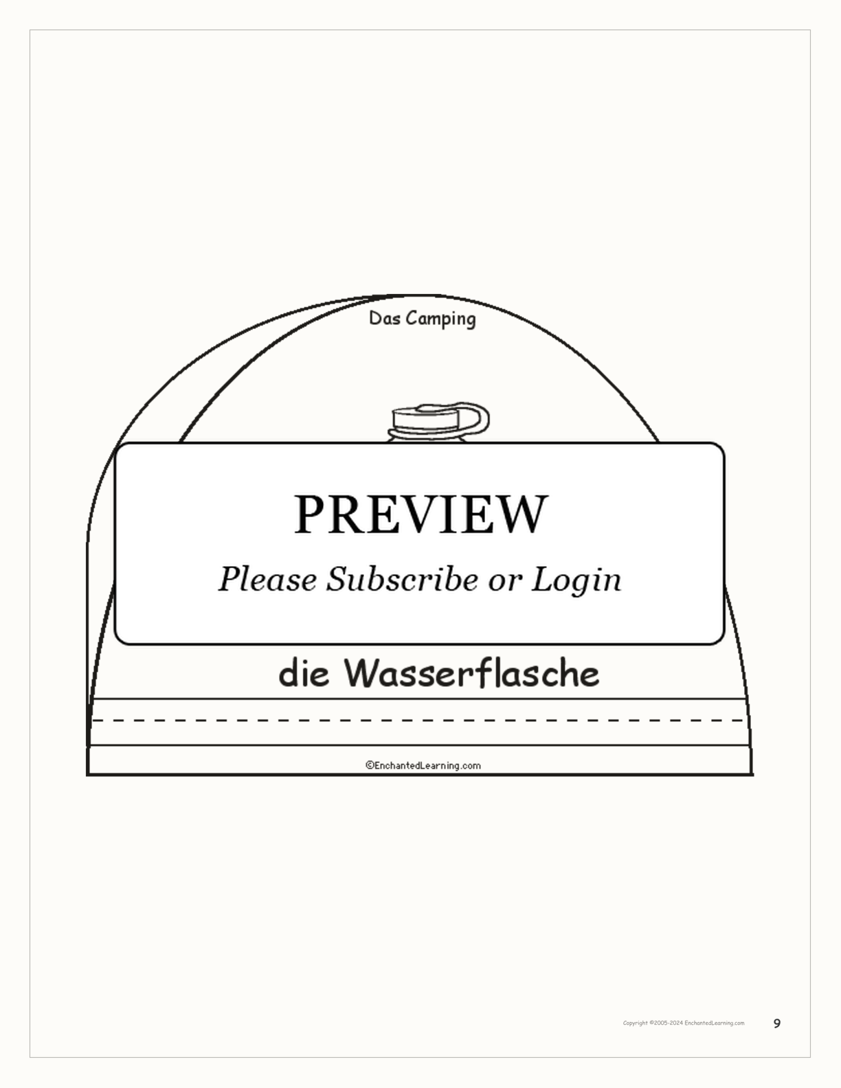Das Camping - German Printable Book interactive worksheet page 9