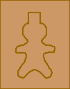This is a picture of the gingerbread man traced on paper.