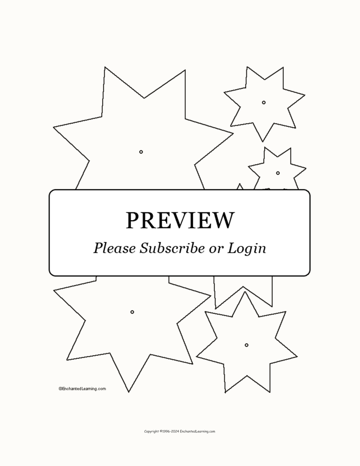 Cascade of Stars Template interactive printout page 1