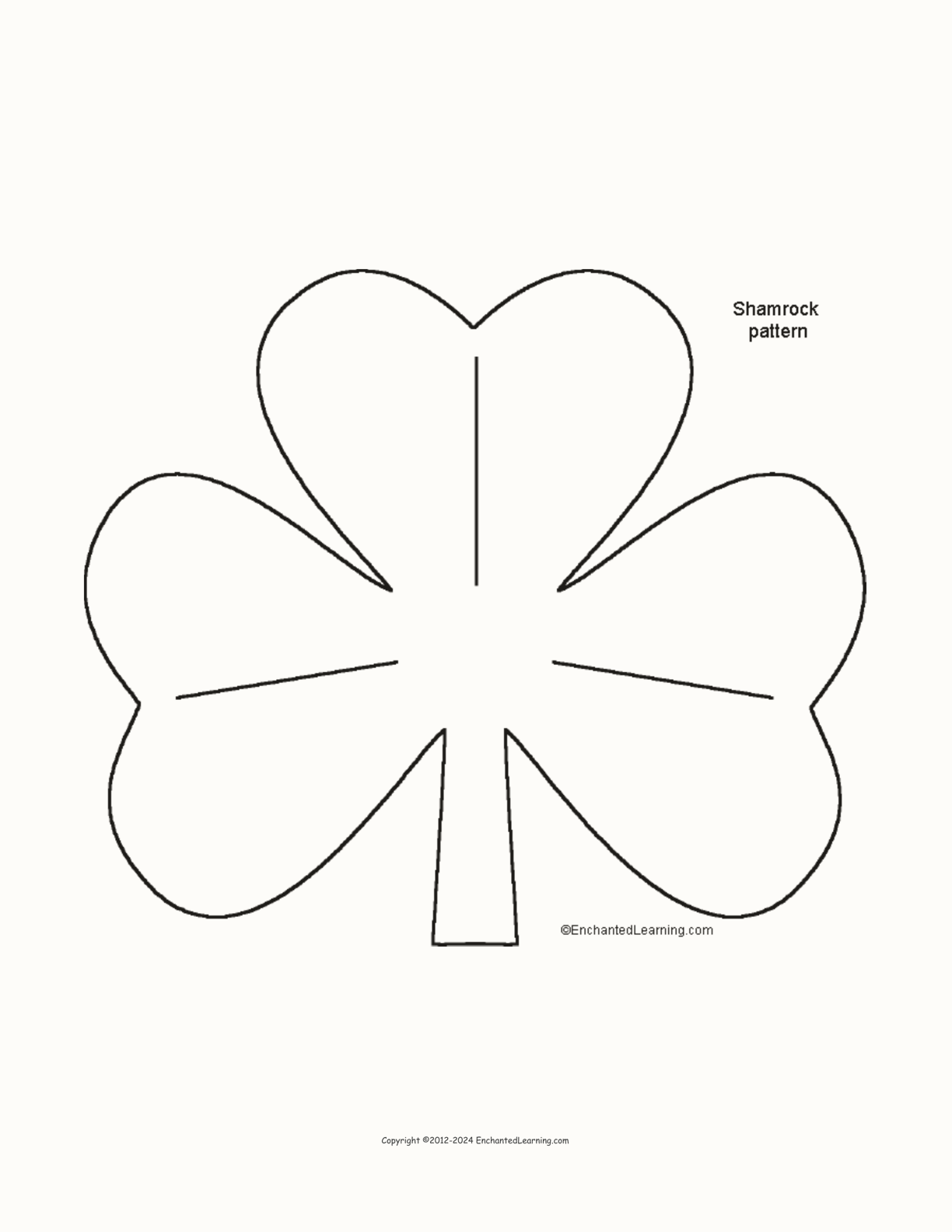 Stand-up Shamrock Template interactive printout page 1