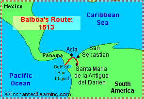 Map of Balboa's Expedition