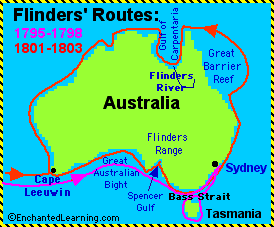 Map of Flinders' Routes