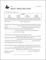 Susan B. Anthony Cloze Activity