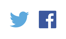 Twitter and Facebook logos
