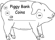 Piggy Bank Coinsa Printable Activity Book