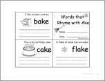 Words that Rhyme with Ake — Printable Book