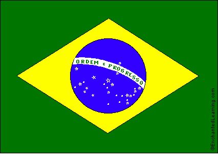 Printable Coloring Sheets on Brazil S Flag   Enchantedlearning Com