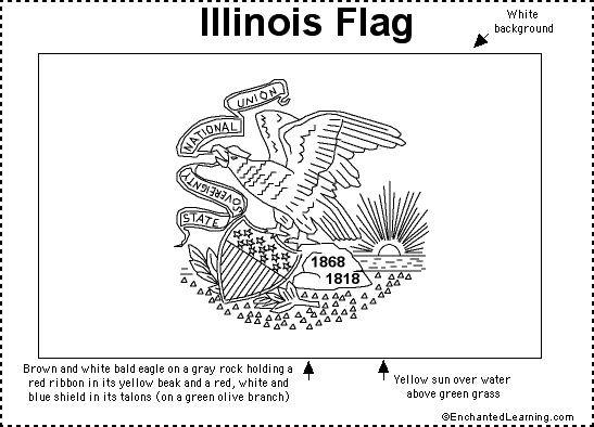 illinois state flag coloring pages - photo #10