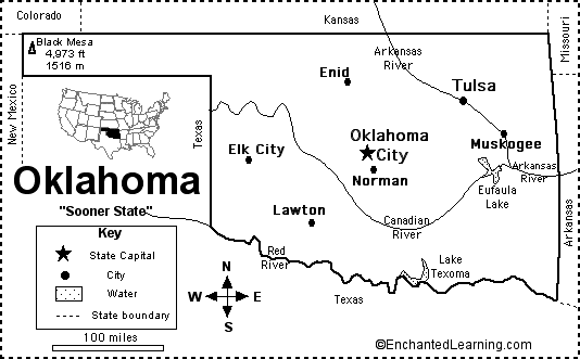 oklahoma map coloring pages - photo #31